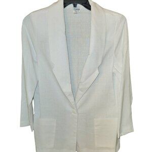 Styled by Erminia Vintage Women's Blazer Size 12 White Unlined Should Pads